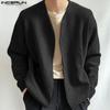 Autumn Spring Men Open Front Texture Jacket Coat Long Sleeve Cardigan