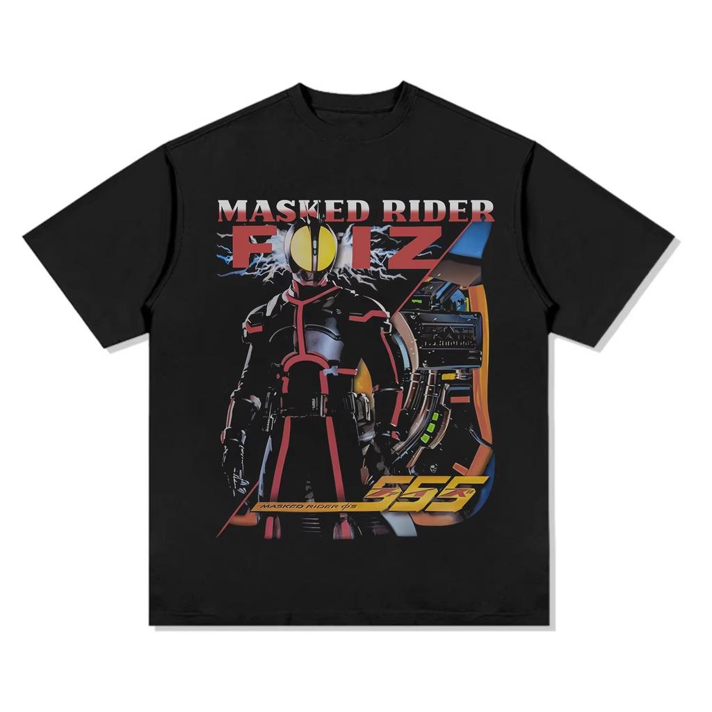 Новое поступление Японская анимация Kamen Rider Хлопковая футболка Винтажный принт Футболки Летний Детский и Взрослый Топ с коротким рукавом