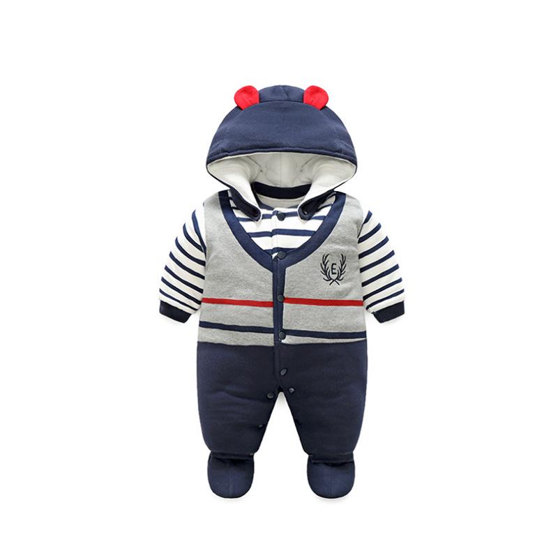 Утепленный детский ромпер Осень/Зима: Однотонная футболка с коротким рукавом для мальчиков и девочек