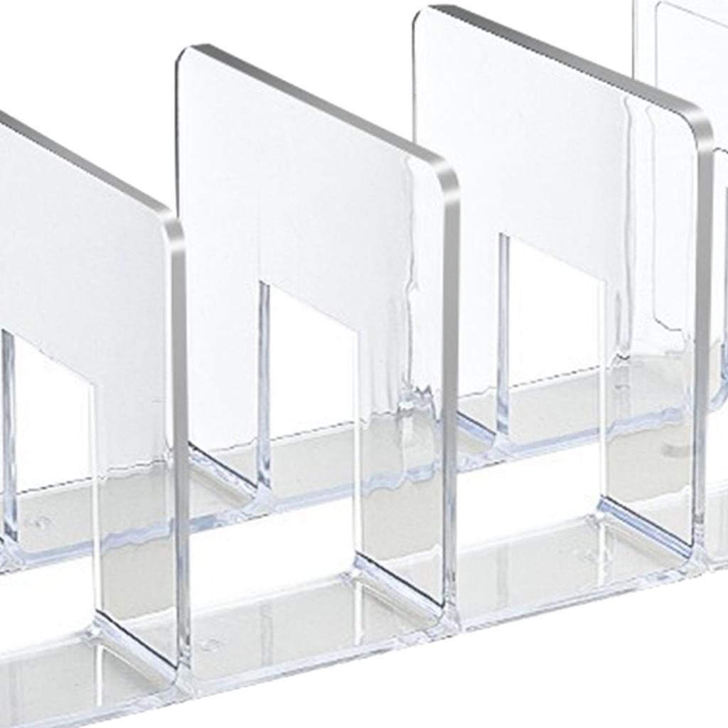 Подставка для книг Прозрачный цвет Простой стиль 4 отделения Акриловый материал Книжная полка держатель для