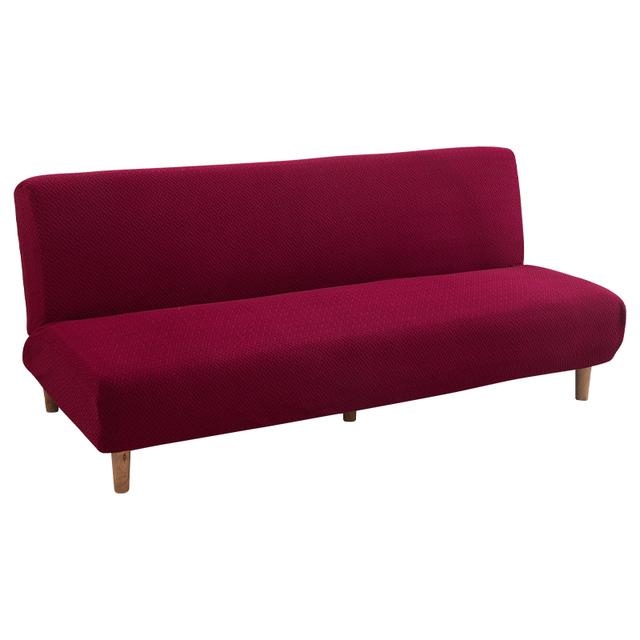 Складной чехол для дивана-кровати, эластичный чехол для дивана-футона без подлокотников, сплошной цвет, защита для дивана «все включено», украшение дома