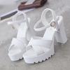 Women Fish Mouth Platform High Heels Wedges Buckle Slope Sandals Women Shoes Woman Platform High Heels Sandals High Heels
