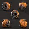 Resin Halloween Pumpkin Skull Head Realistic Skull Head Figurines  Haunted House