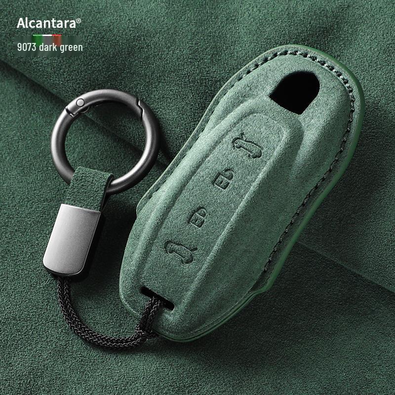 Suede Key Cover with Buckle for Porsche Macan 4, Fits 25 Models, Pure Electric & Jincheng Edition