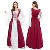New Halloween Costume Red Bundle Waist Medieval Renaissance Vintage Dress
