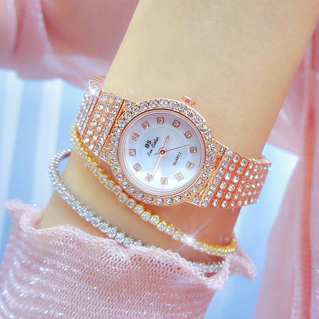 BEE SISTER BS Women Watch Famous Luxury Brands Diamond Ladies Wrist Watches Female Small Wristwatch Rose Gold Watch