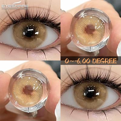 1 пара контактных линз для коррекции близорукости 0~-6.00 для глаз с рецептурной косметикой для студентов