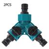 2Pcs Three Way Adapter Y Type Connector Water Pipe Joint with Switch