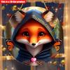 2D Flat 20*20cm1pc Cute Fox with Cloak High Quality Round Hanging Sign, Charming Fox&Butterfly Patterns Window Art Ornament, Exceptional Wooden Gift