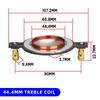 1 шт. титановая пленка твитера звуковая катушка мембрана DIY части 34,4 44,4 51,3 72,2 74,5 мм сердечник высокочастотный динамик ремонт аксессуары черный