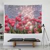 Nordic Small Fresh Bedroom Bedside Tulip Flower Background Cloth Ins Healing Hanging Cloth Wall Decoration Tapestry