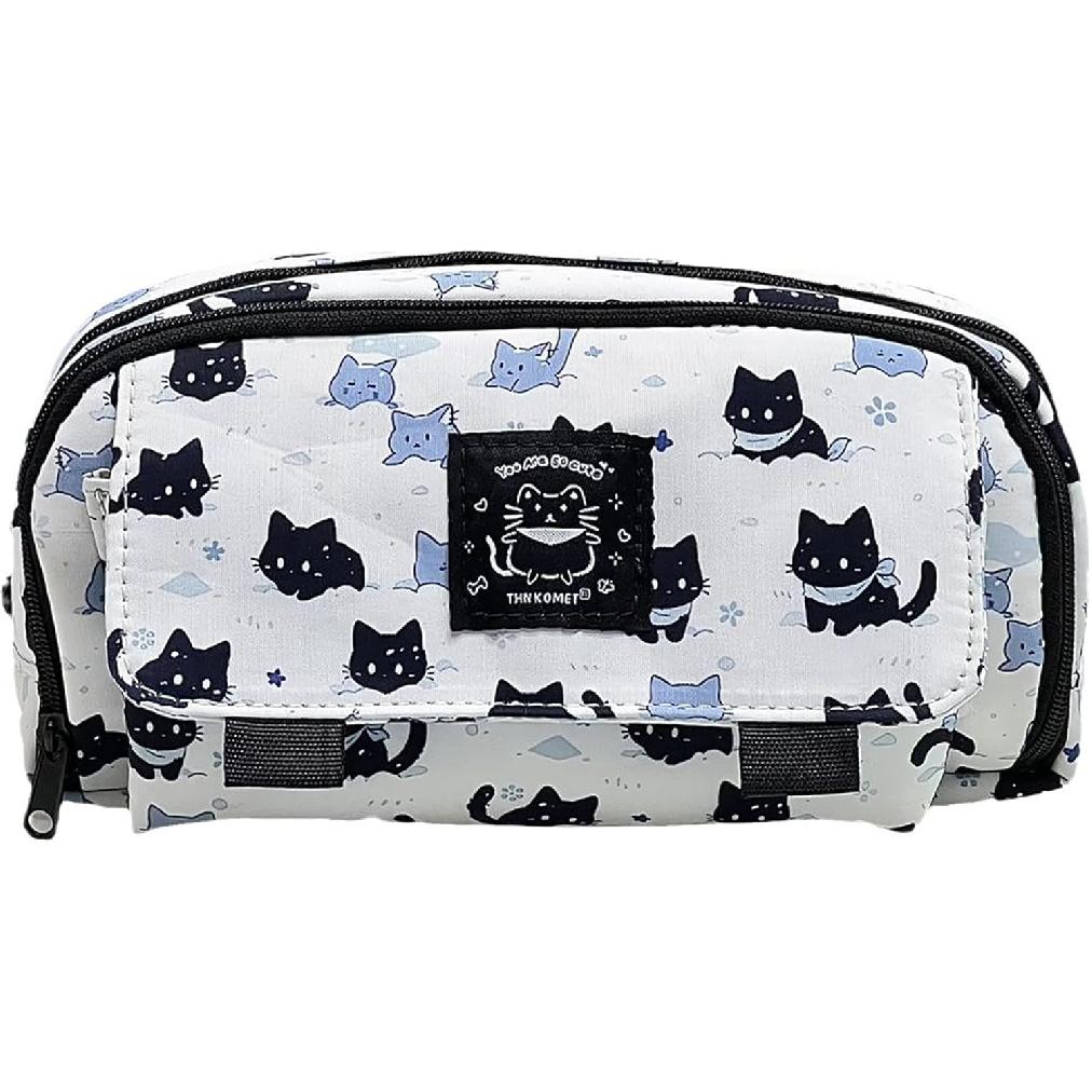 Animal Cat Big Pencil Case - Stationery Bag, Cosmetic Bag, Office Supplies Pen Bag, Aesthetic Pencil Pouch, Makeup Pouch for Women