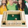 Shut The Box Board Game with Dice 4-Way Educational Math Number Strategy Game 4 Players Kids Adults Family Night Party Wooden Close The Box Toy