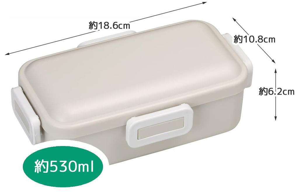 Skater Bento Single Made in for with a Lock for Dishwasher and Microwave Dull Gray Box, 530ml, Tier, Japan, Women, 4-Point Leak-Resistant Storage,