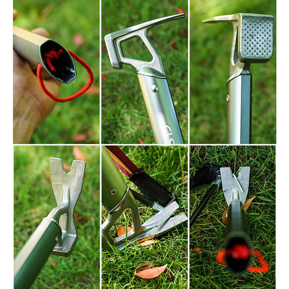 Tent Hammer Stakes Nail Puller Hammer Heavy Duty Nail Puller Ground Hook Lifter Remover Hammer for Tent Pegs Outdoor & Indoor