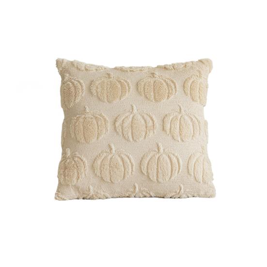 Pumpkin Pattern Pillowcase Solid Color Hide Zipper Soft Wool Velvet Pillow Case Halloween Cushion