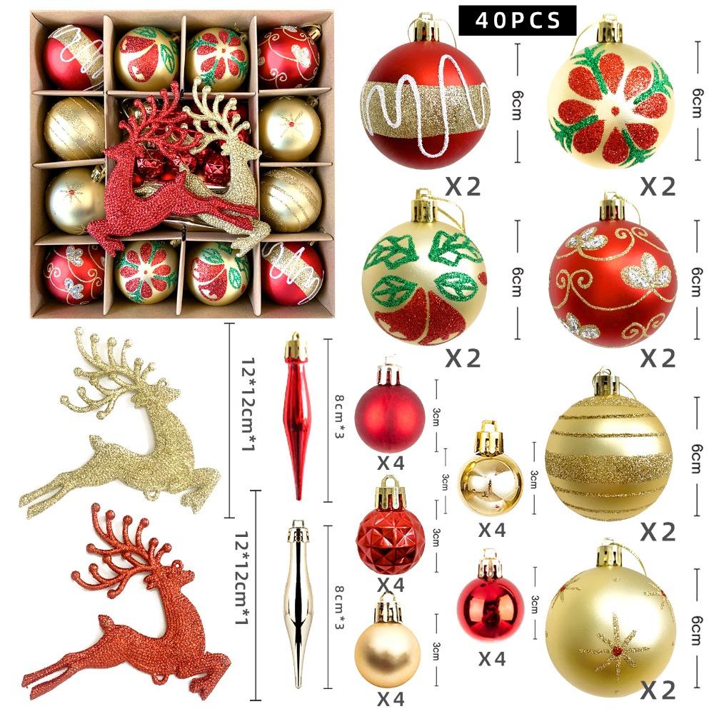 Colored Elk Christmas Tree Ornament Plastic Ball Xmas Tree Hanging New Christmas Decorations