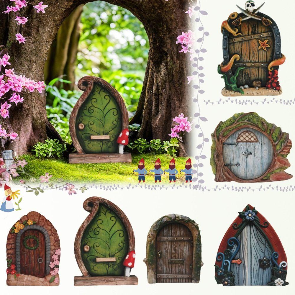 Садовое искусство Феи Дверь Фигурки Винтаж Дерево Миниатюрная Креативная Дверь для Феи Сада