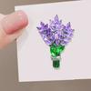 Exquisite Purple Lavender Brooch Women's Brooches Crystal Rhinestone Bouquet Pins Clothing Coat Luxury Jewelry Girl Gift