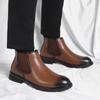 Fashion Fashion Chelsea Men’s Ankle Boots Thick Soled Leather British Style Street Style Platform Chelsea Boots Slip On Motocross Boots