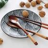 3Pcs Dinnerware Set Wooden Spoon Fork Chopsticks Cutlery Tableware Soup Spoon and Chopsticks Set Portable Travel for Children
