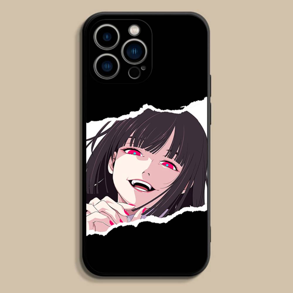 Чехол для телефона с персонажами J-Jabami Y-Yumeko из аниме Для iPhone 17,16,15,14,13,12,Pro,Max,Plus,E,SE4,Air,Mini Черный Мягкий Чехол