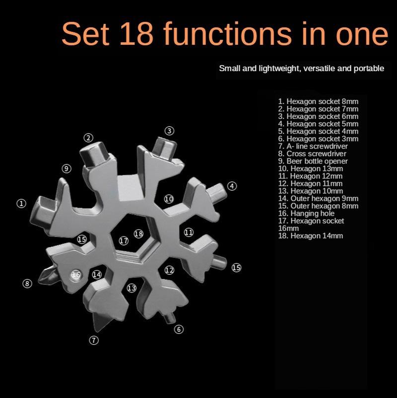 1 шт. 18 в 1 новый карточный тип снежинка многофункциональный инструмент комбинированный портативный снежинка инструмент с кольцом для ключей шестигранный ключ для дома и автомобиля инструменты