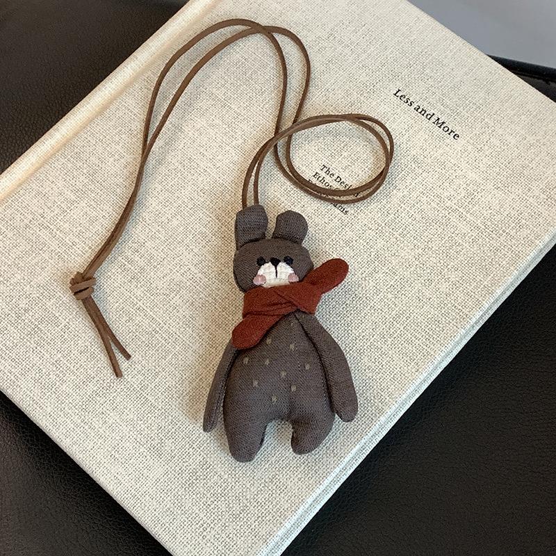 Хлопковый гусиный бант, вязаное шерстяное ожерелье, корейская милая простая цепочка для свитера, универсальное милое ожерелье для通勤