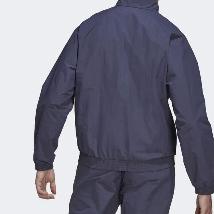 Adidas Оригинальная мужская спортивная куртка на молнии с однотонным буквенным логотипом в виде трилистника, фиолетовая HN0396