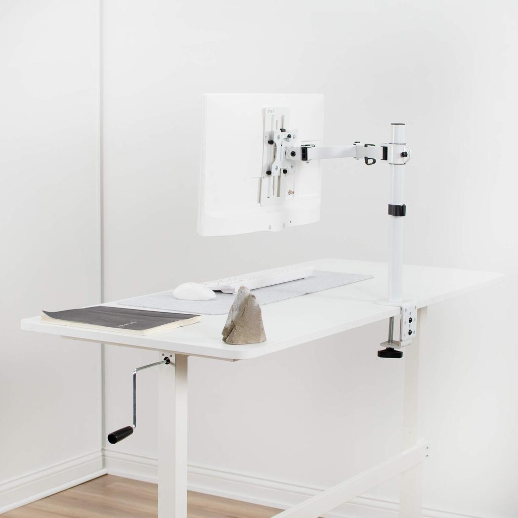 VIVO Height Adjustable VESA Adapter Accessory Bracket Kit for Inch 13-27 Monitors, White, STAND-VAD3W