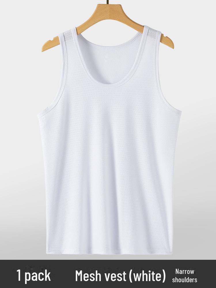 Мужской летний жилет для фитнеса Ice Silk Mesh без рукавов, быстросохнущий