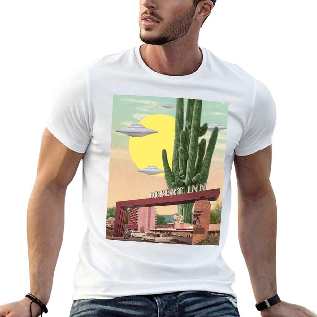 Desert Inn Ufos Landing Tshirt Simple Casual Short Sleeve Cotton Tshirt
