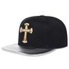 Metal Cross Leather Brim Hip Hop Hat Men and Women Baseball Cap Fashionable Flat Top Caps Casual Hats