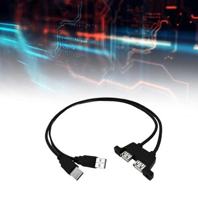 Двойной USB2.0 Папа-Мама Удлинительный Кабель 2-портовый USB Папа-Мама Удлинительный Кабель с Отверстиями для Крепления на Панели на Винтах