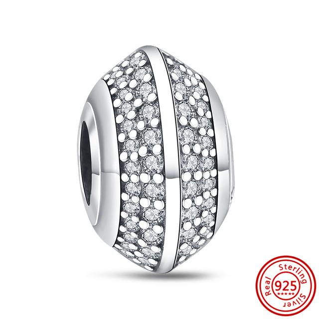 100% стерлингового серебра 925 пробы, прозрачный циркон, снежинка, гербарий, кластер, кулон, бусины, подходят для браслетов, ювелирных изделий