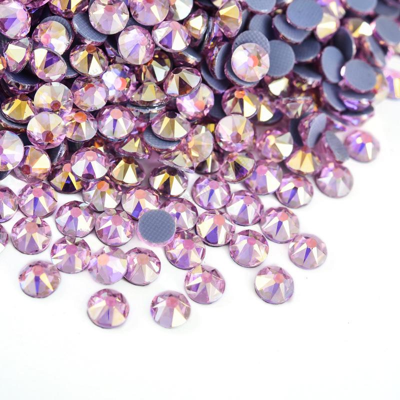 Восемь больших и восемь маленьких имитаций австрийских горячих бриллиантов цвета AB, стеклянные стразы с термоклеевой основой, горячие бриллианты для рукоделия, аксессуары для одежды