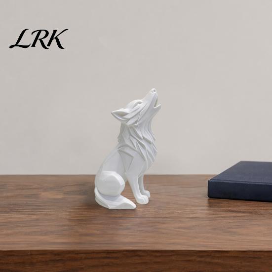 Геометрическая статуэтка Волка, Воющая статуя, Миниатюрная 3D-печатная фигурка животного, Стоящая, Сидящая, Украшение для офисного стола, Полка, Подарок для любителей