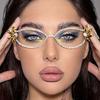 Light Luxury Rhinestone Eyeglass Frame Vintage Exaggerate Eyeglasses Crystal Eye Frame Banquet