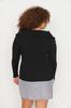 Women's Fashion New Plus Big Size Sweater Black Boat Neck Fine Knitwear Blouse