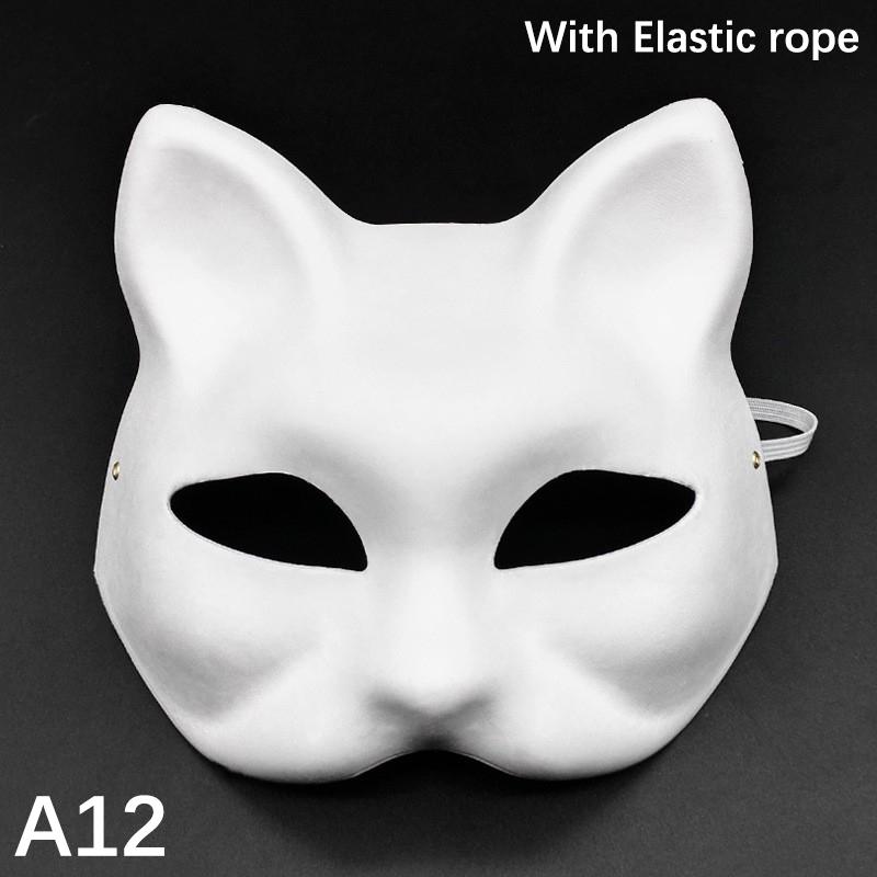 Пустые самодельные маски для маскарада, маски для лица кошки, реквизит, поддающийся покраске, костюм для косплея, декор для вечеринки, реквизит для творчества