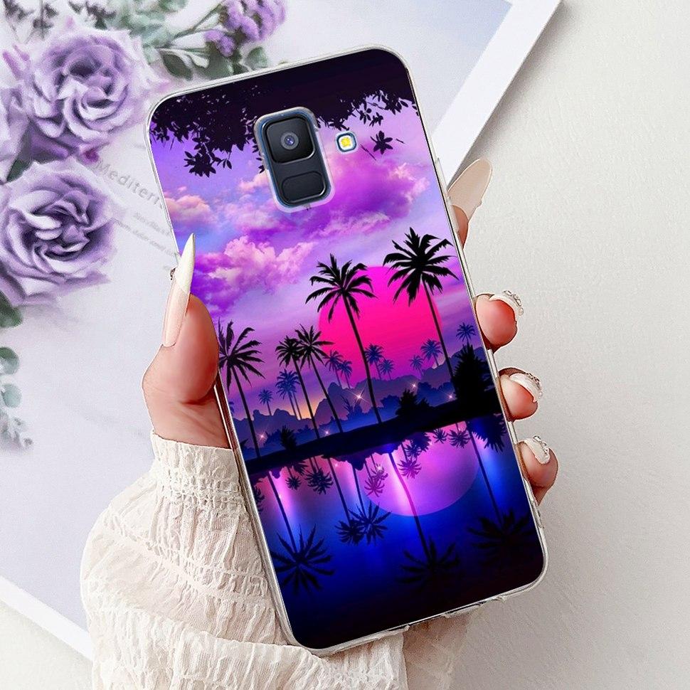 Чехол для Samsung Galaxy A6 2018 Роскошный Расписной Чехол Мягкий Силиконовый Чехол для Телефона Для Samsung A 6 A6 GalaxyA6 2018 Задняя Крышка Coque