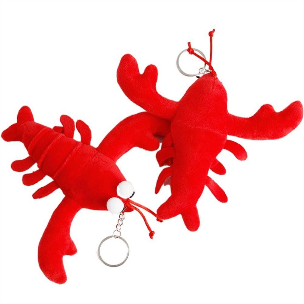 Stuffed Animal Red Lobster Pendant Prop Keyring Stuffed Keychain Plush Toy Keychains Bag Pendant