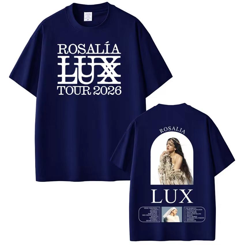 Rosalía Rosalia LUX Tour 2026 Printed Tshirt Men Women Cotton Aesthetics Loose Tshirts Shortsleeved Fashion Harajuku Tshirts