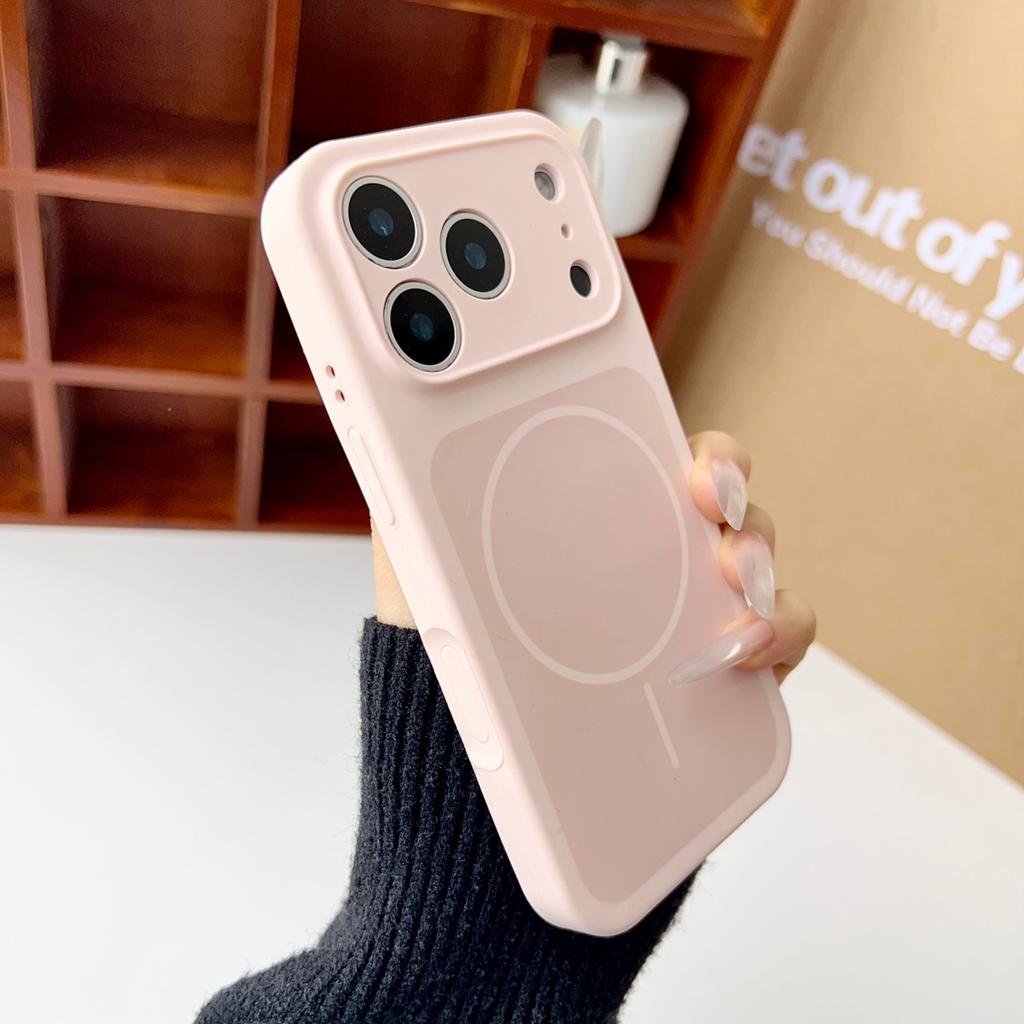 Official Liquid Silicone For Magsafe Dual Color Phone Case For iPhone 17 Pro Max Original Orange Shockproof Magnet Charge Cover