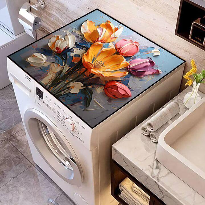 Пылезащитный 3D-коврик с диатомовой грязью и цветком, водонепроницаемый и впитывающий, противоскользящий коврик для стиральной машины или прикроватного столика