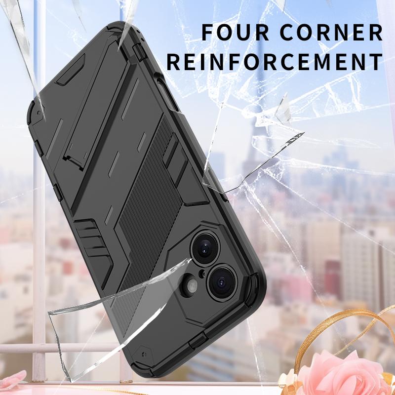 Fundas For iPhone 16 Pro Max Case Shockproof Armor Holder Back Coque для iPhone 11 12 Mini 13 14 15 Pro Max 16 Plus Phone Cover