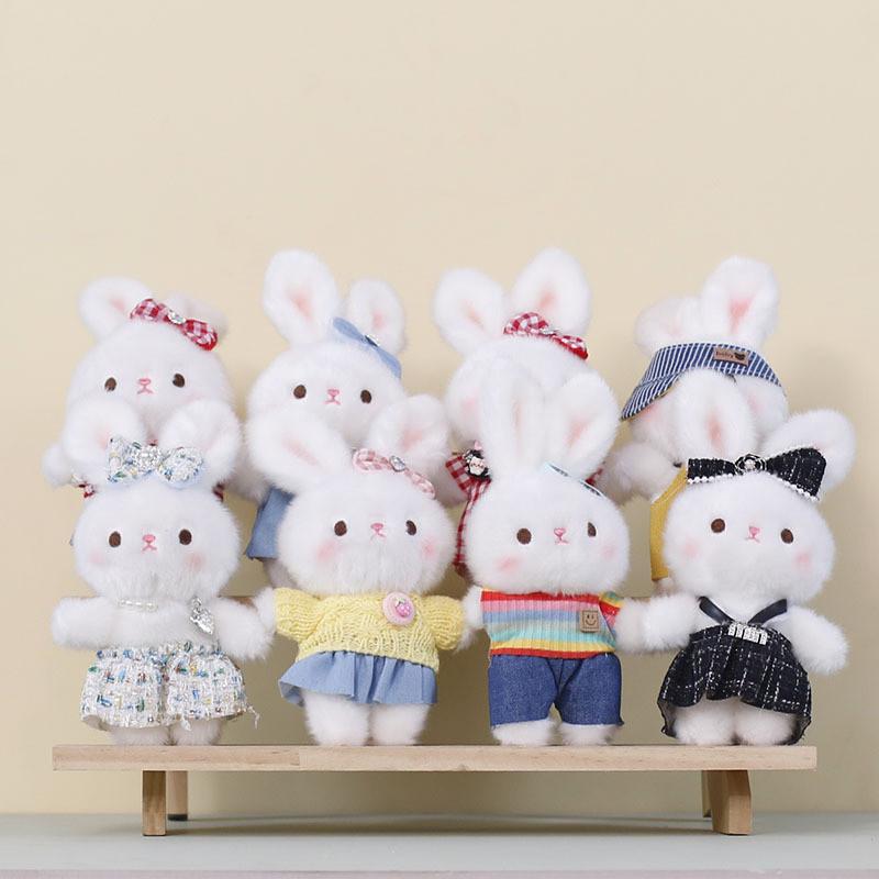 Cartoon Bunny Keychain Plush Doll With Pp Cotton Filling For Bag Accessories