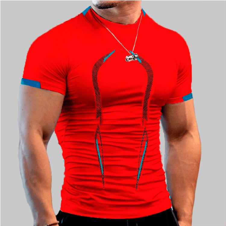 Summer Men's Fitness Sports Training Breathable Short-sleeved European Size Quick Drying Clothes Men's Sports Fashion Short-sleeved T-shirt
