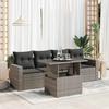 vidaXL 5 Piece Garden Sofa Set with Cushions Grey Poly Rattan