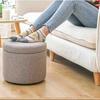 Удобная круглая подставка для ног и скрытый органайзер – дизайн из мягкой ткани для гостиных, общежитий, спален и туалетных комнат